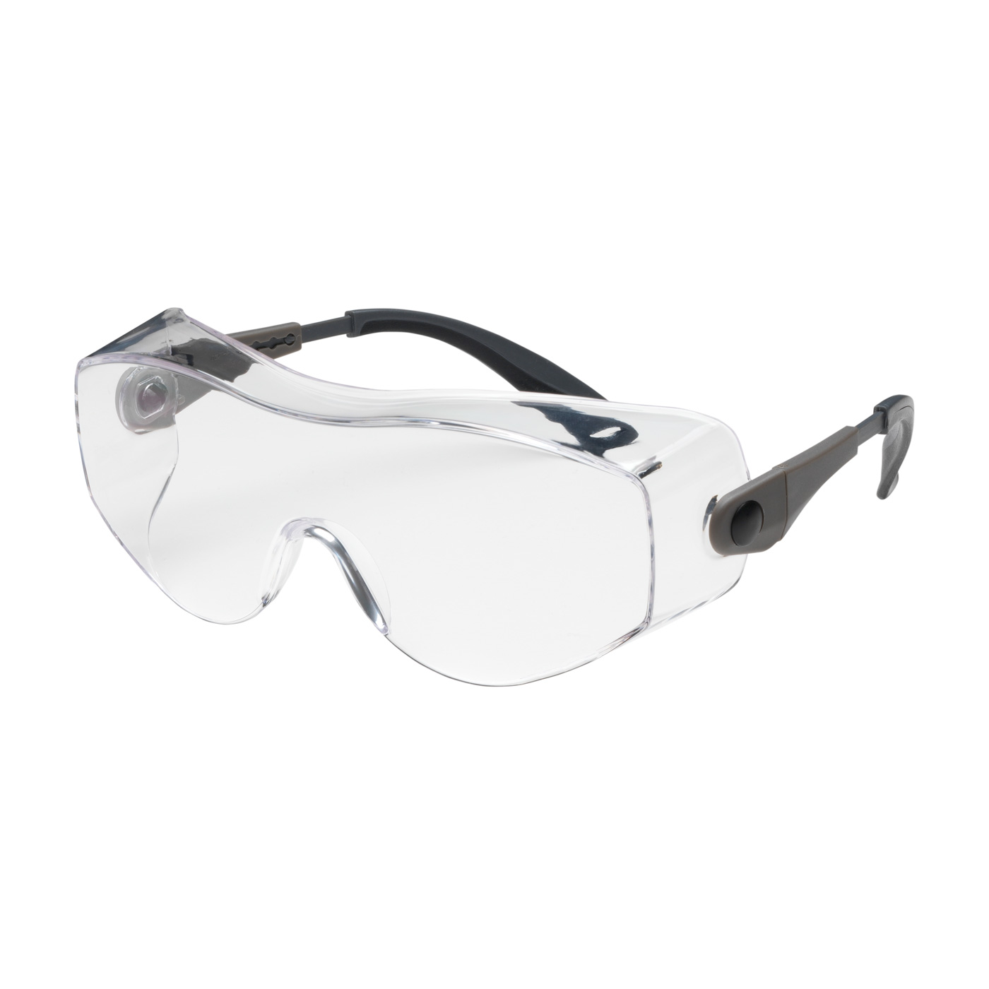 #250-98-0020 PIP OverSite™ OTG Rimless Safety Glasses with Black / Gray Temple, Clear Lens and Anti-Scratch/Fog Coating